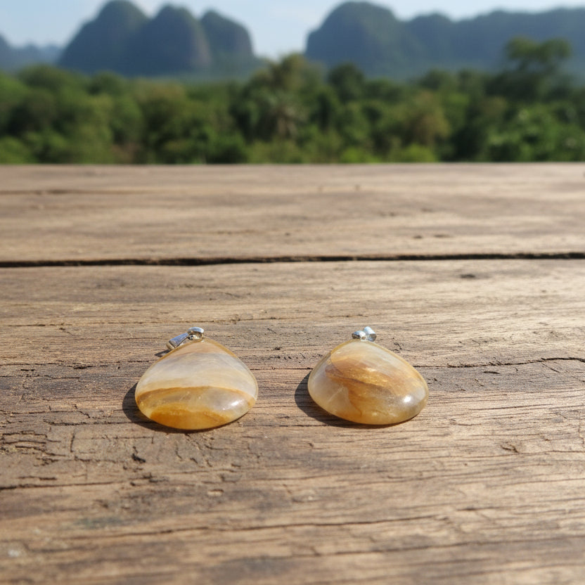 Quartz Hématoide jaune de Madagascar, pendentif qualité AA+