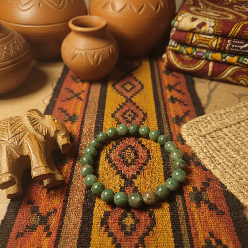 Budstone, bracelet boules 6 à 8mm qualité AAA, Afrique du Sud.