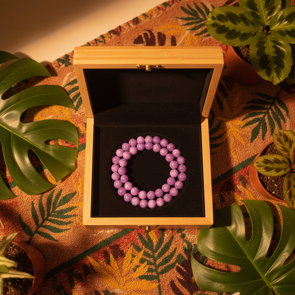 Lépidolite, bracelet boules 8mm qualité AAA