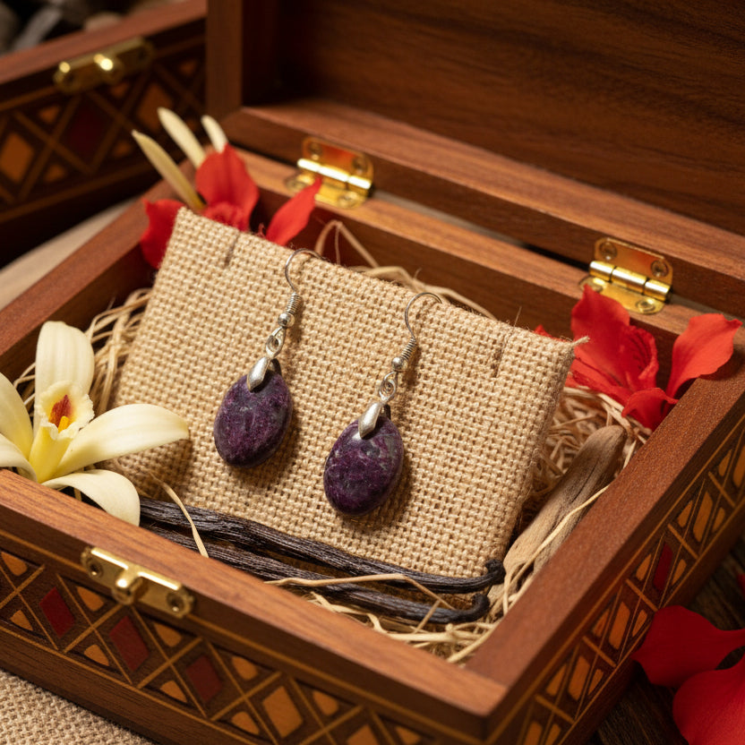 Boucles d'Oreilles en Rubellite Madagascar