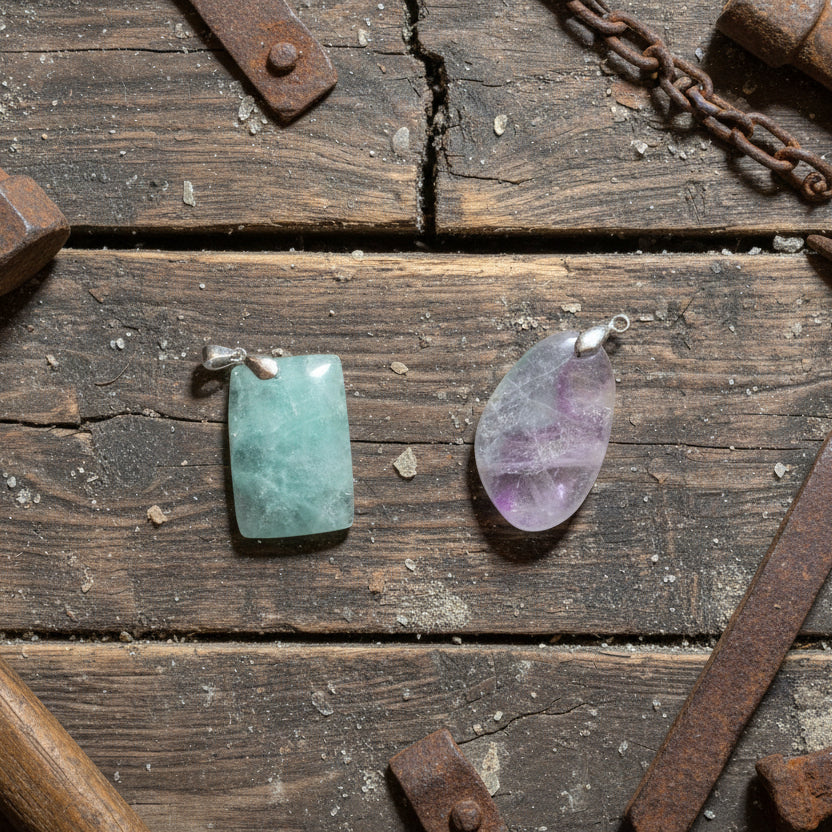 Fluorine de Madagascar, pendentif qualité AA+