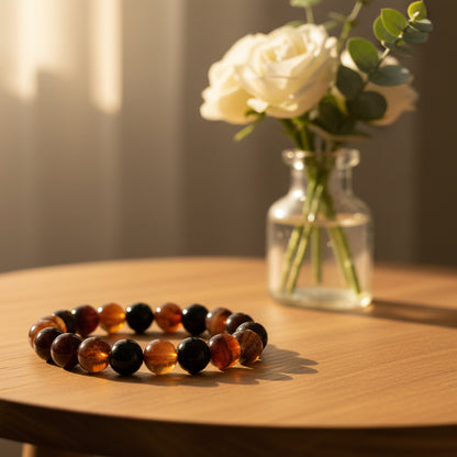 Agate rubanée, bracelet de qualité AAA - harmonie et stabilité