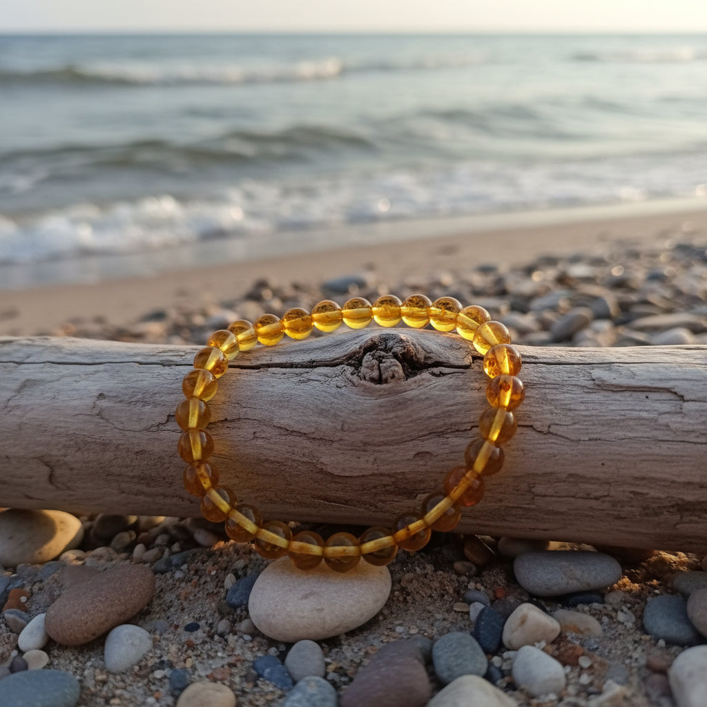 Ambre de la Baltique, bracelet adulte boules miel qualité AAA+