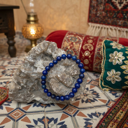 Lapis Lazuli Afghan, bracelet boules 8mm Extra  AAA