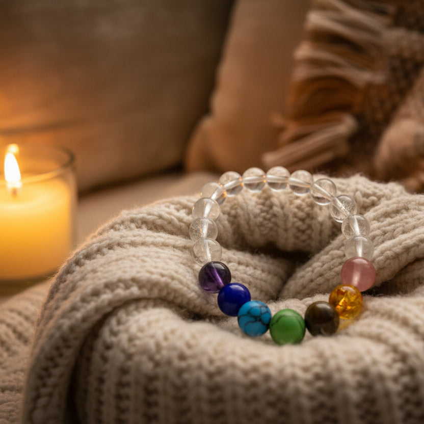 7 chakras, bracelet boules pierres naturelles qualité AA+