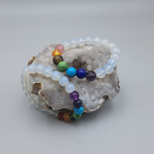 7 chakras, bracelet boules pierres naturelles qualité AA+