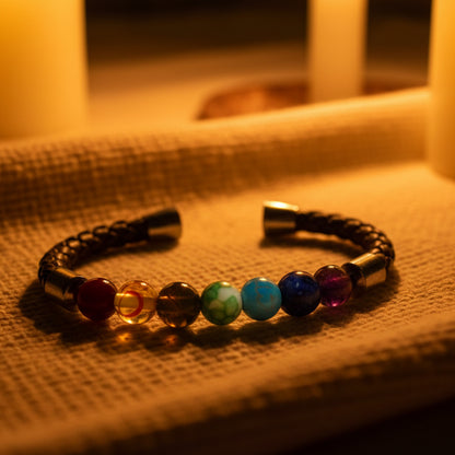 7 chakras, bracelet boules pierres naturelles qualité AA+