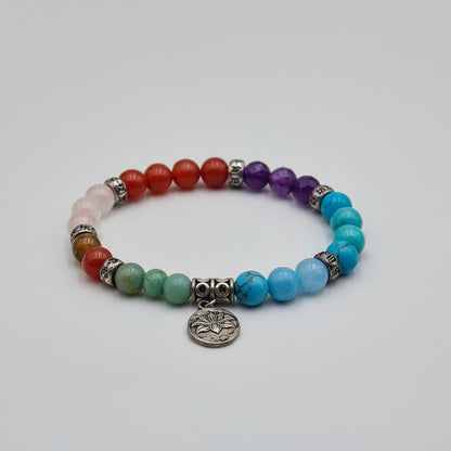 7 chakras, bracelet boules pierres naturelles qualité AA+