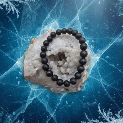 Shungite, bracelet boules qualité AA+