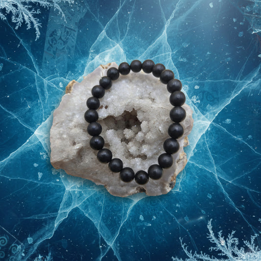 Shungite, bracelet boules qualité AA+