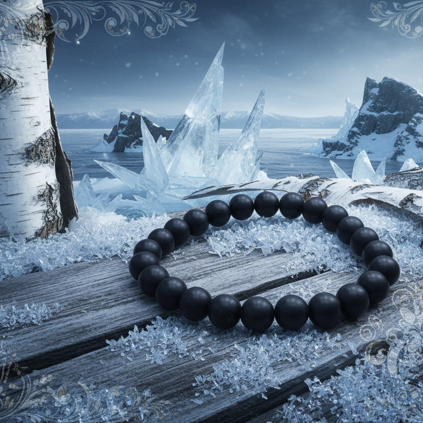 Shungite, bracelet boules qualité AA+