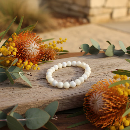 Nacre naturelle, bracelet boules qualité AAA