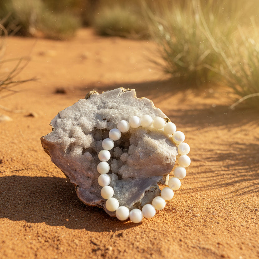 Nacre naturelle, bracelet boules qualité AAA