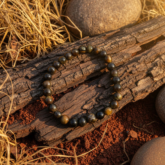 Oeil de Fer Afrique du Sud, bracelet boules qualité AA+
