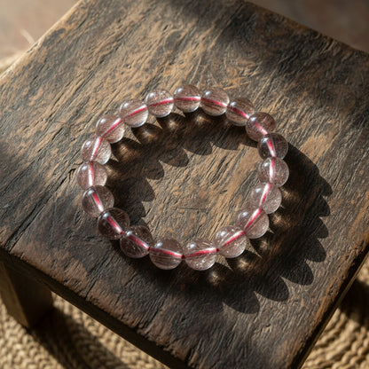 Cristal Hématoide Madagascar, bracelet boules AA+