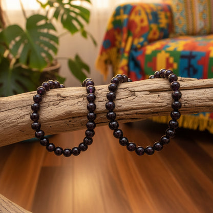 Grenat Almandin, bracelet boules qualité AA+