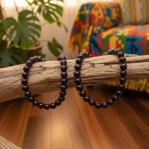 Grenat Almandin, bracelet boules qualité AA+