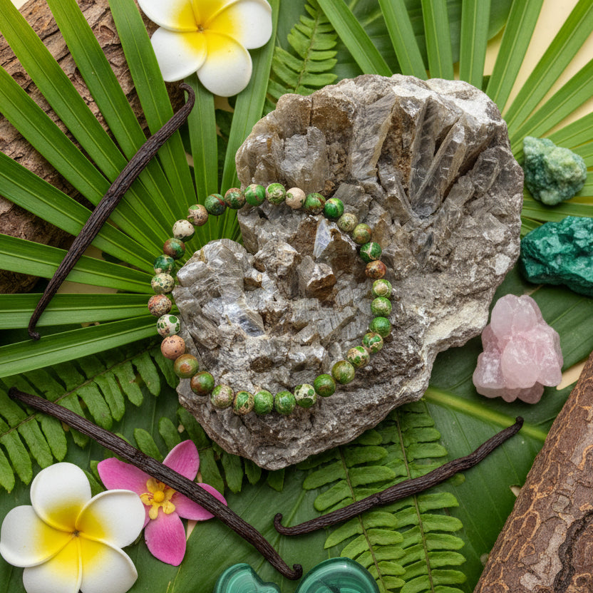 Jaspe Impérial Vert, bracelet boules 6mm AA+