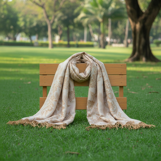 Echarpe Foulard 100 % Cashmire fabrication Thaïlandaise env. 175x68cm.