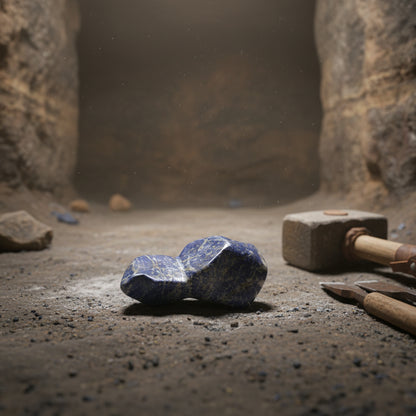 Lapis Lazuli, bloc à poser pièce unique de 672gr, Afghanistan (via Pakistan)