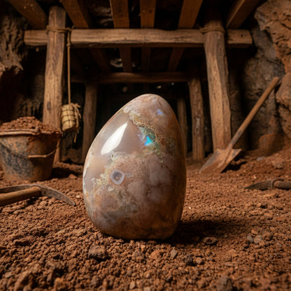 Agate fleur, bloc à poser forme libre 332g, Madagascar