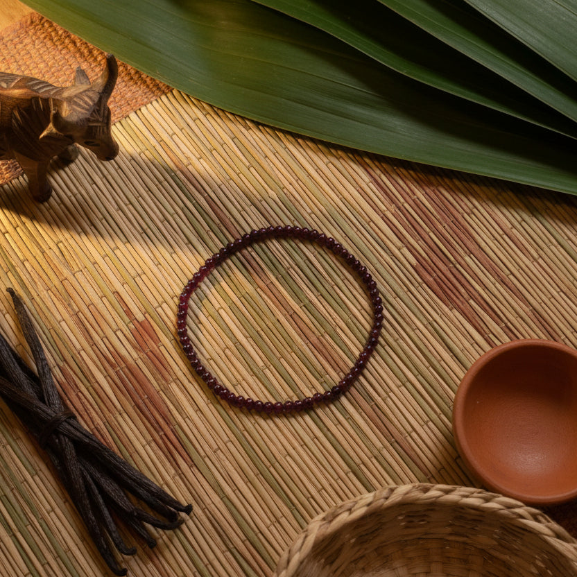 Grenat Almandin, bracelet boules 3mm Extra qualité AAA
