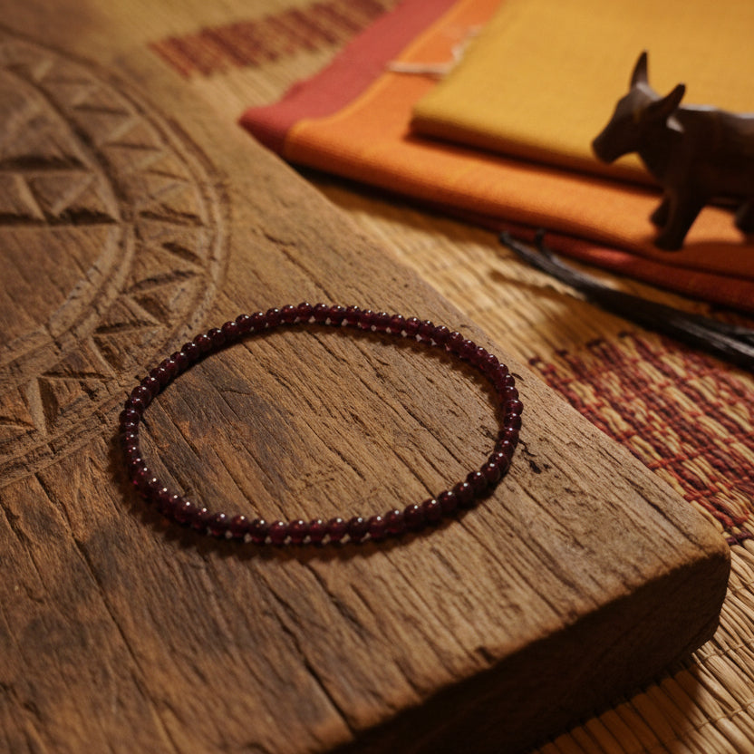Grenat Almandin, bracelet boules 3mm Extra qualité AAA