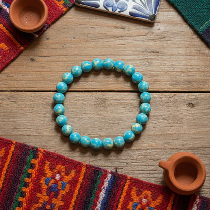 Jaspe Impérial bleu, bracelet boules 8mm Extra qualité AAA