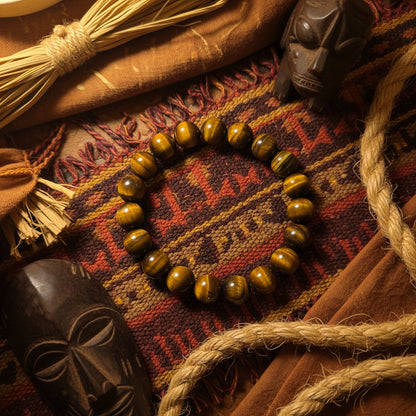Oeil de Tigre, bracelet grosses boules 12mm qualité AA+