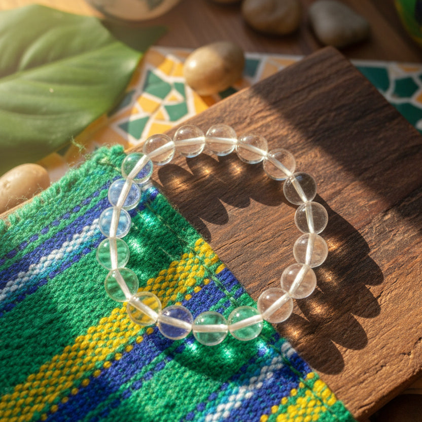 Cristal de Roche, bracelet boules 6 à 10mm, Qualité AA+ Brésil.
