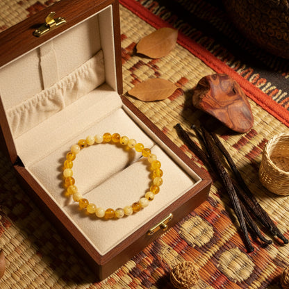 opale jaune, bracelet boules 3 à 6mm Extra qualité AAA