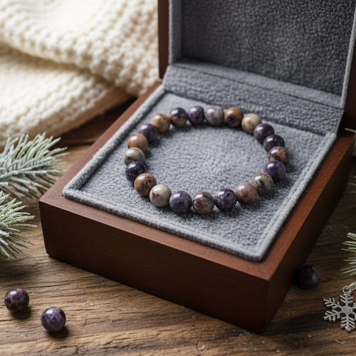 Charoite, bracelet boules 8mm extra qualité AAA, Russie (Sibérie)
