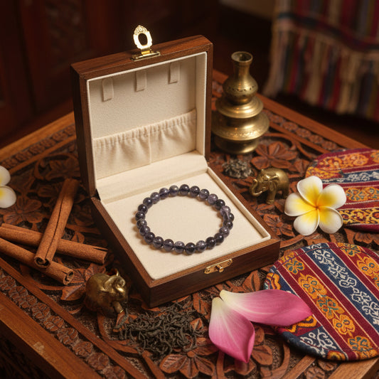 Saphir bleu, bracelet boules 6mm qualité AAA. provenance Sri Lanka