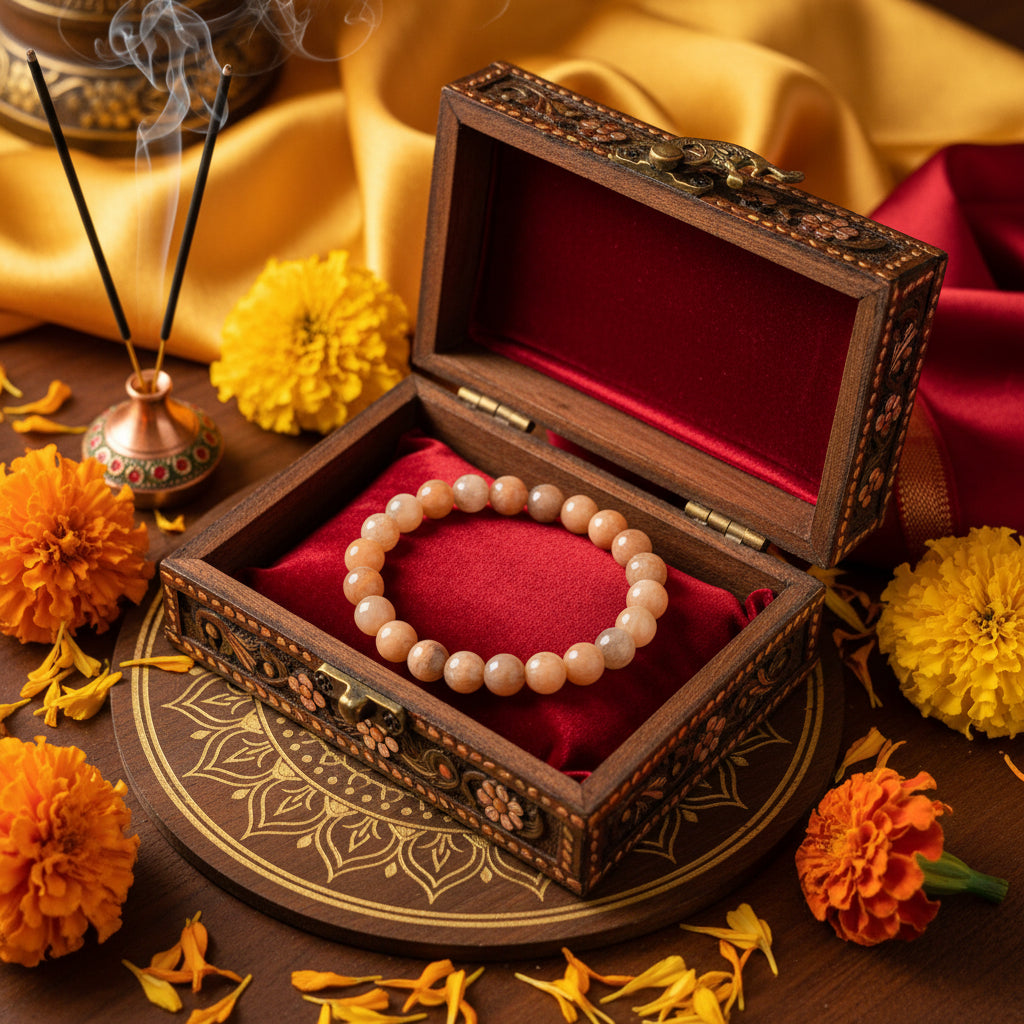 Pierre de soleil naturelle, Inde, bracelet boules 8mm qualité AAA+