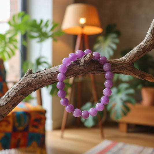 Lépidolite, bracelet boules 8mm qualité AAA
