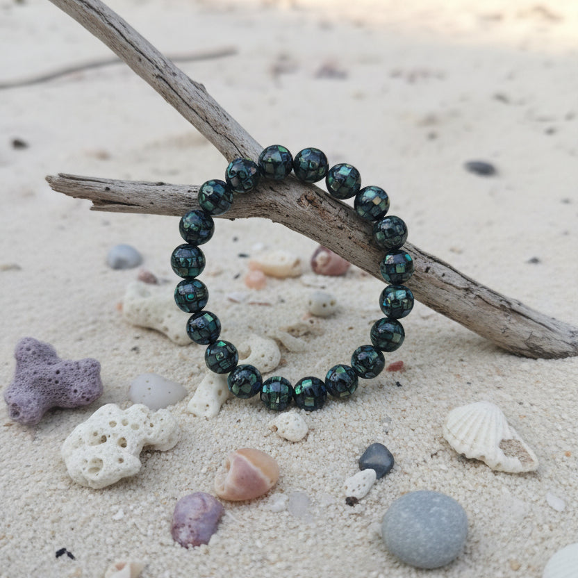 Abalone, bracelet boules 8 et 10mm Extra qualité AAA+ Madagascar