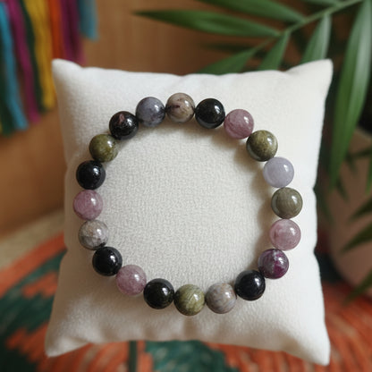 Tourmaline Melon d’Eau, bracelet boules 10mm qualité AAA