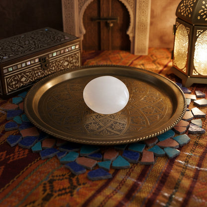 Sélénite, Galets GM non gravés, Maroc.