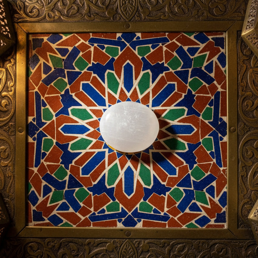 Sélénite, Galets MM non gravés, Maroc.