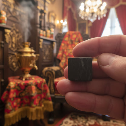 Shungite, Cubes de purification ou glaçon 20x20mm, Russie AAA.