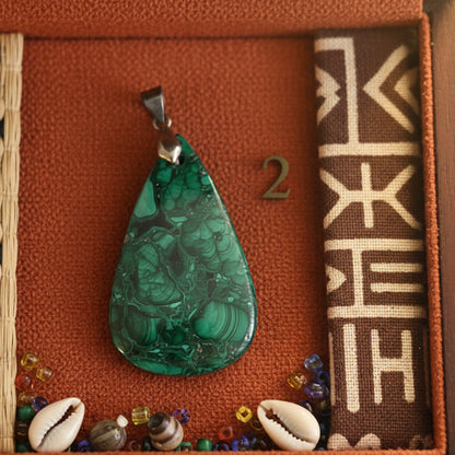 Malachite du Congo, pendentif qualité AAA+