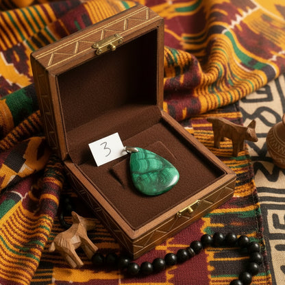 Malachite du Congo, pendentif qualité AAA+