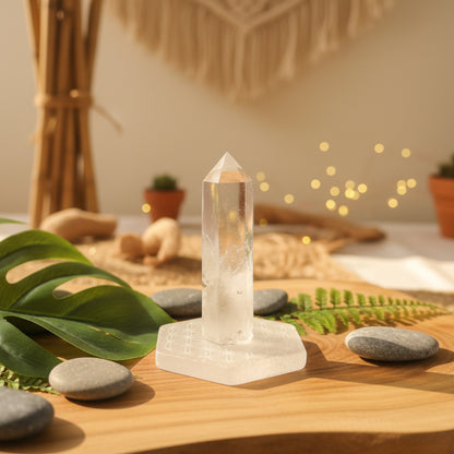 Cristal de Roche du Brésil, Obélisque 110x30mm - 222gr
