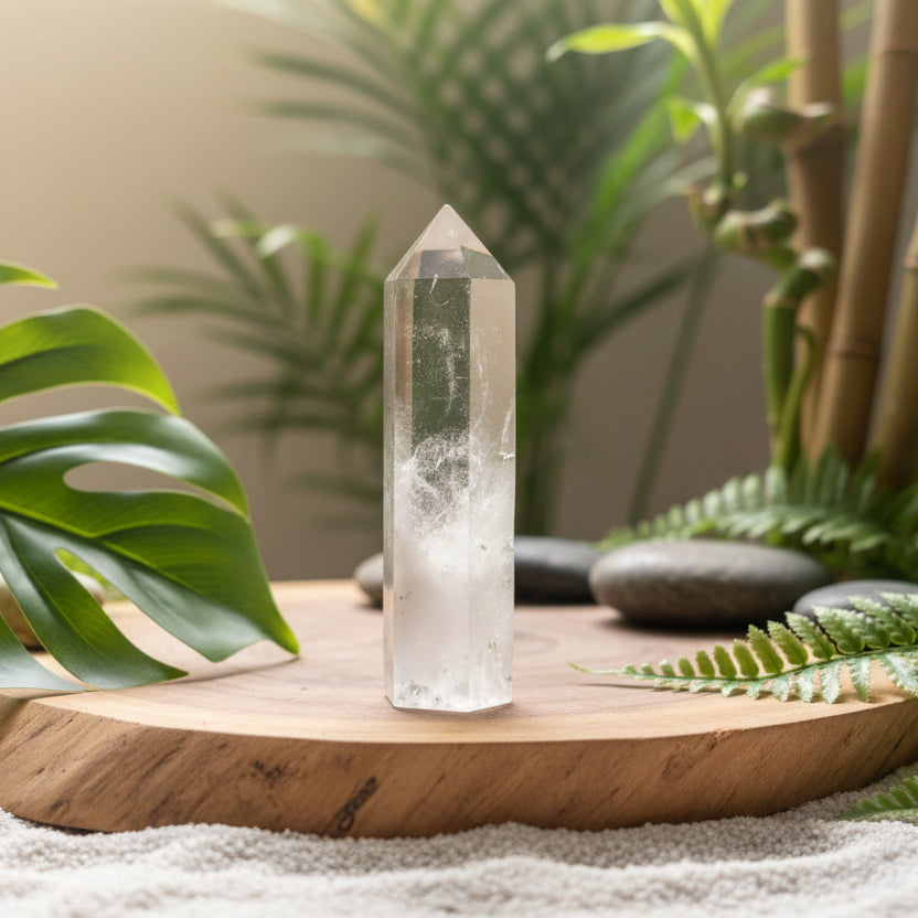 Cristal de Roche du Brésil, Obélisque 110x30mm - 222gr