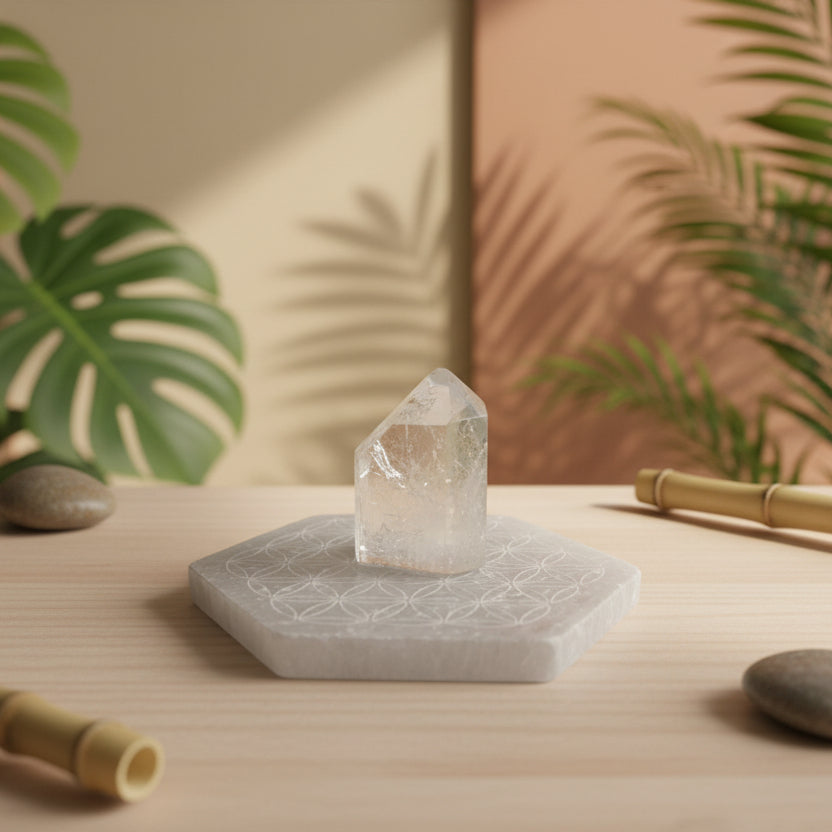Cristal de Roche du Brésil, Obélisque 45x32mm - 41gr