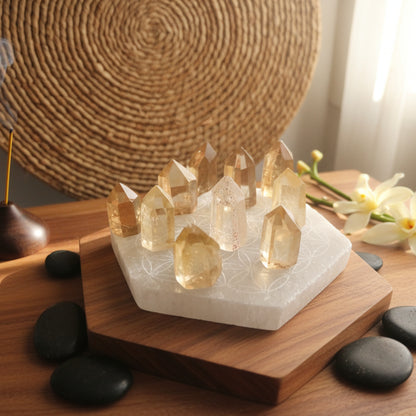 Citrine Naturelle de Madagascar, Prisme 25 à 35mm, Qualité AAA.