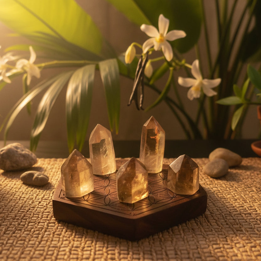 Citrine Naturelle de Madagascar, Prisme 20 à 25mm, Qualité AAA.