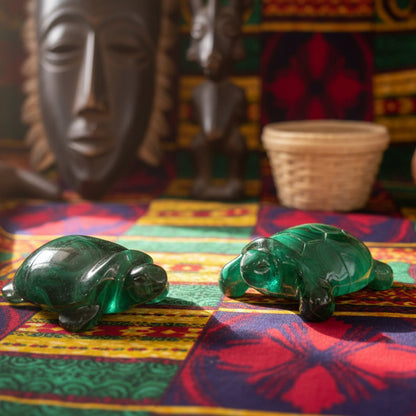 Malachite du Congo qualité AAA, Tortues 70x40mm.