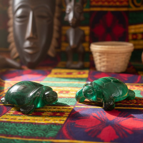 Malachite du Congo qualité AAA, Tortues 70x40mm.