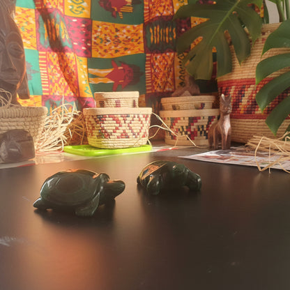 Malachite du Congo qualité AAA, Tortues 70x40mm.